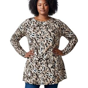 Soma Loungewear Tunic Top‎ Cheetah Print – Women’s XXL